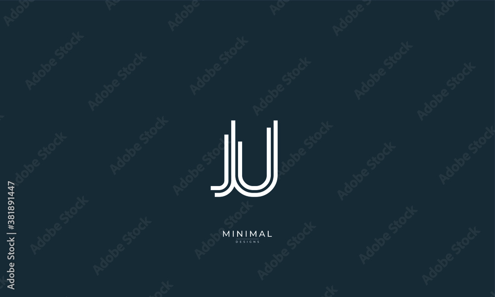 Alphabet letter icon logo JU Alphabet letter icon logo JU