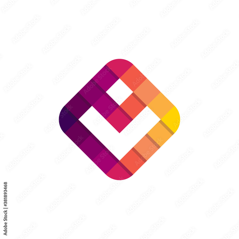 Letter V pixel logo design vector Stock Vector | Adobe Stock
