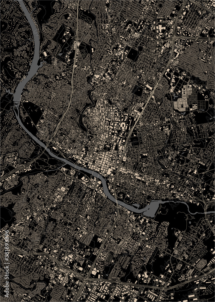 map of the city of Austin, Texas, USA map of the city of Austin, Texas, USA