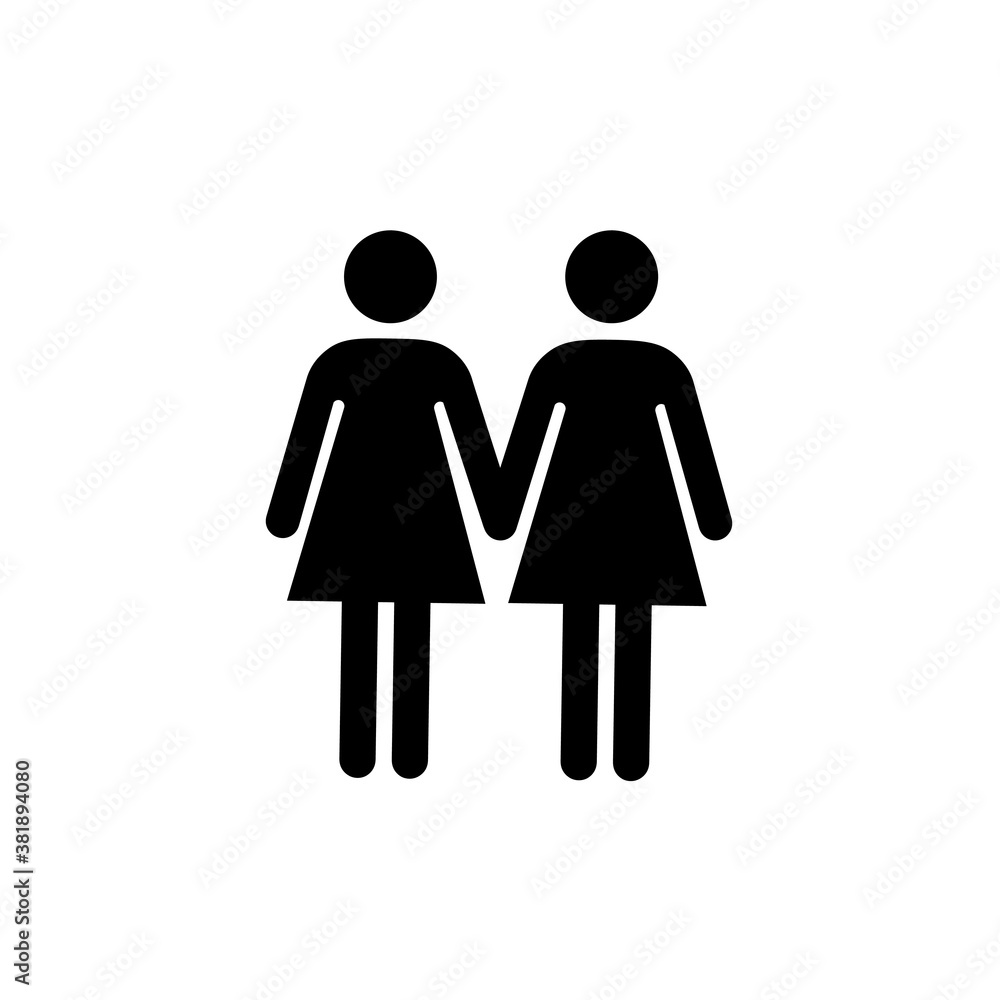 lesbian couple holding hands icon lesbian couple holding hands icon