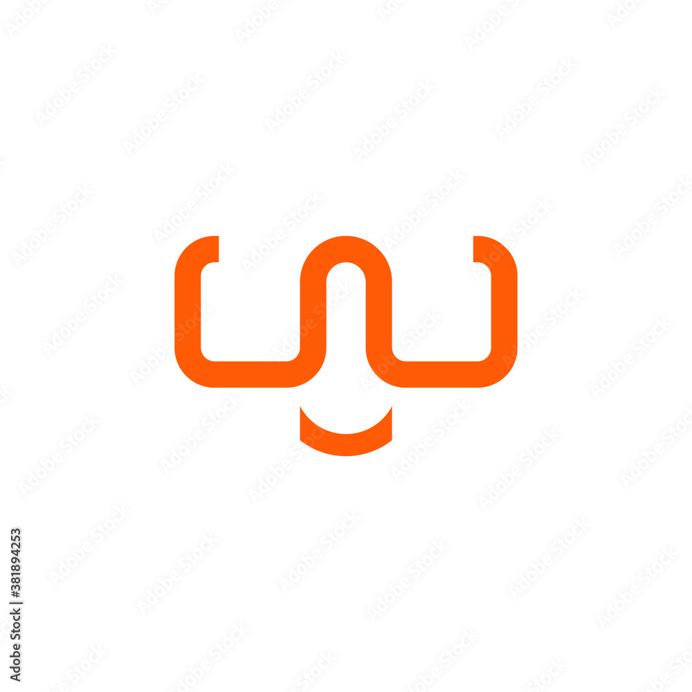 letter w logo that forms glasses with a smile letter w logo that forms glasses with a smile