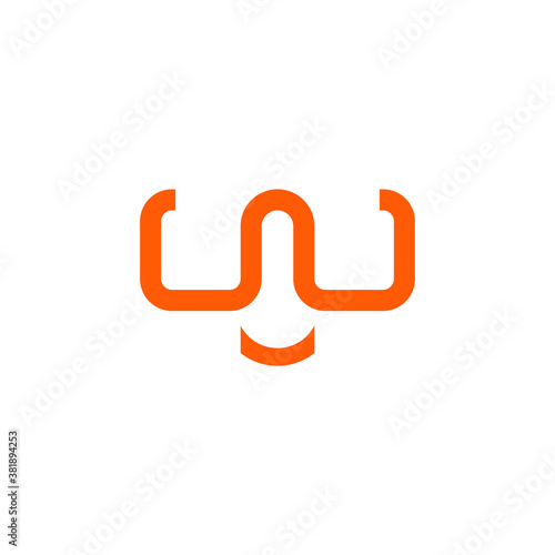 letter w logo that forms glasses with a smile