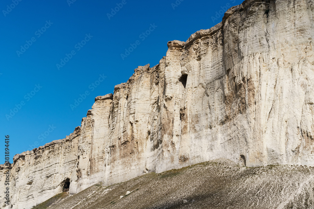White rock Crimea against the blue sky.