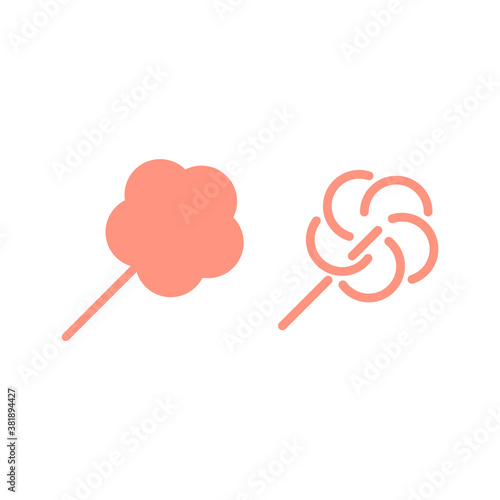 modern simple logo of cotton candy shape
