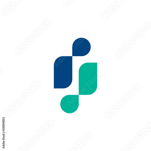 monogram logo of two letter i shaped like two people