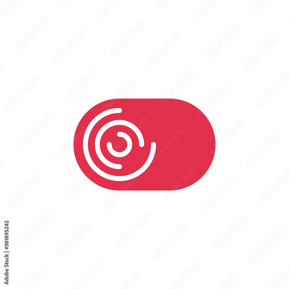 Thumbprint logo of ellipse shape and arcs Thumbprint logo of ellipse shape and arcs