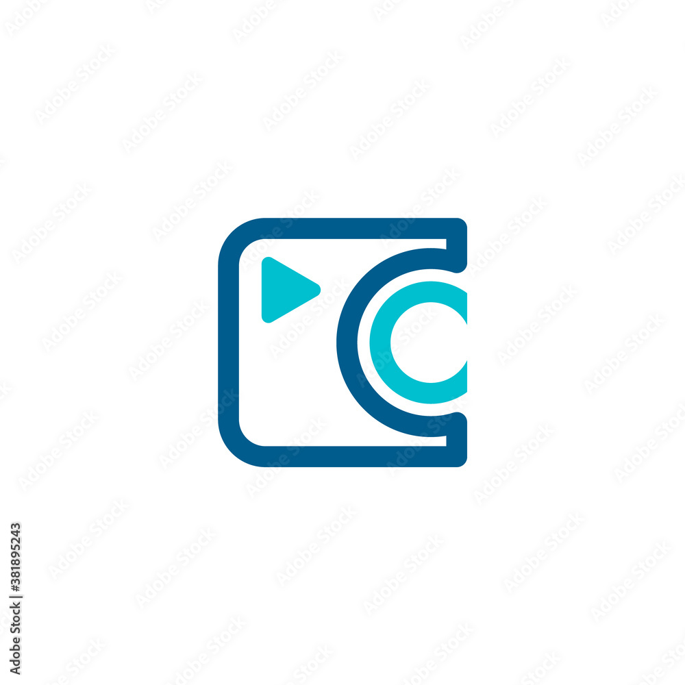 camera logo with letter c on the lens