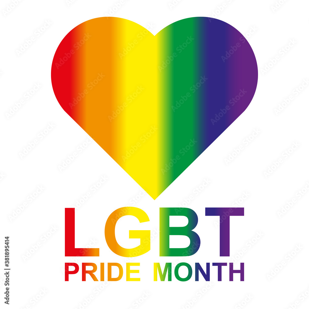 LGBT Pride Month in June. Lesbian Gay Bisexual Transgender. Celebrated annual. LGBT flag. Rainbow love concept. Human rights and tolerance. Poster, card, banner and background. Vector