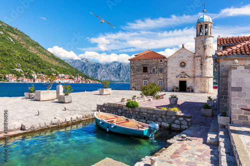 Church of Our Lady of the Rocks in the Bay of Kotor near Perast, Montenegro photo