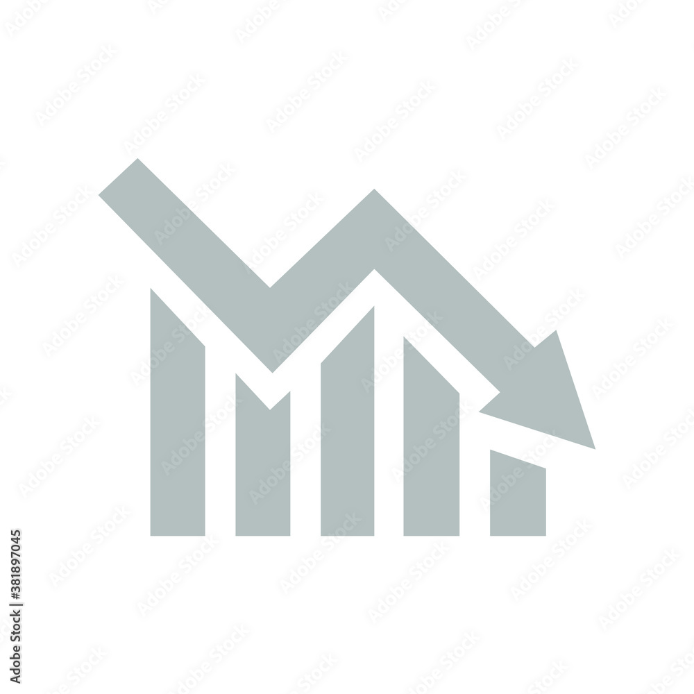 profit decline icon, loss arrow, vector illustration profit decline icon, loss arrow, vector illustration