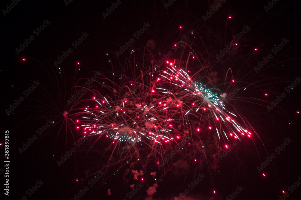 fireworks over black sky in valencia