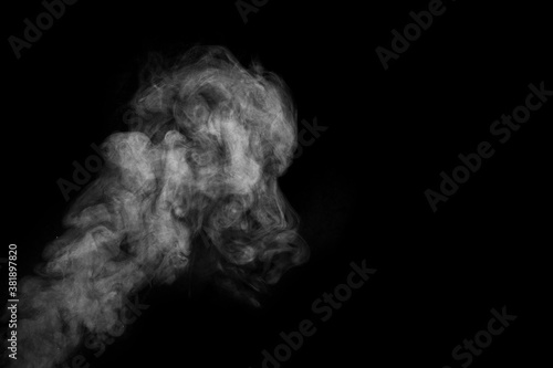 White vapour spray steam from air saturator. Abstract background, design element, for overlay on pictures © Alena