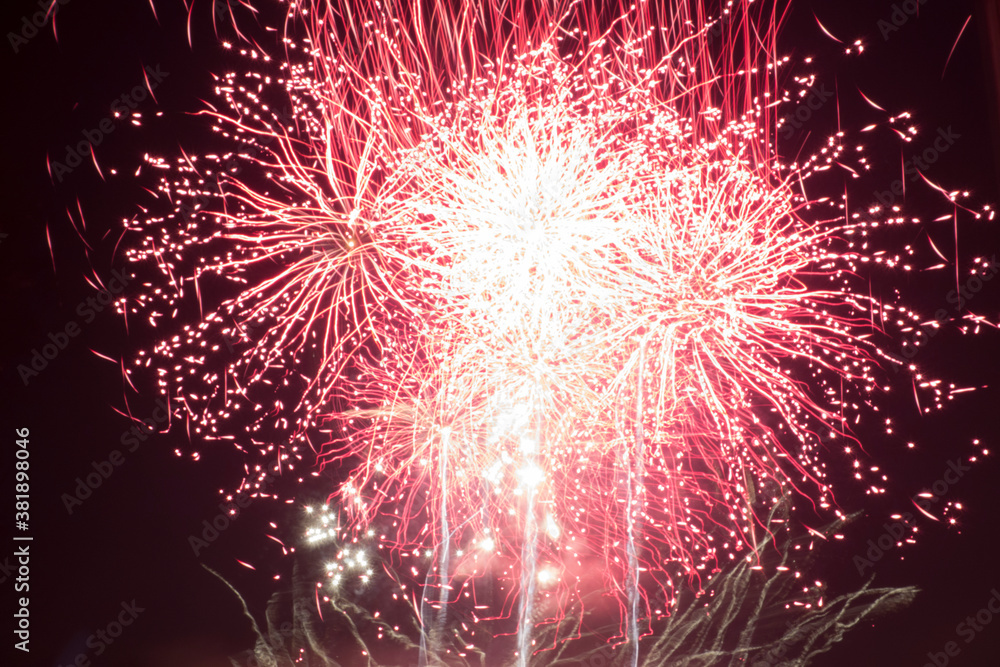 fireworks over black sky in valencia