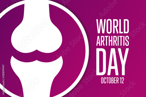World Arthritis Day. October 12. Holiday concept. Template for background, banner, card, poster with text inscription. Vector EPS10 illustration.