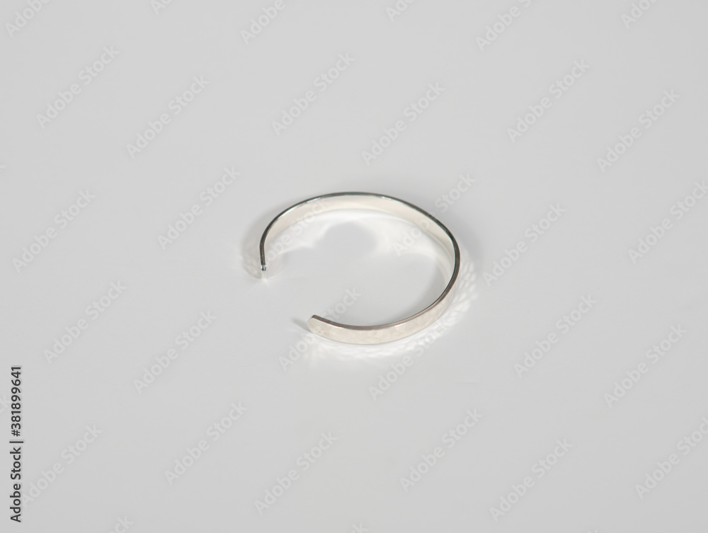 Fototapeta premium Shiny sterling silver bangle bracelet jewelry