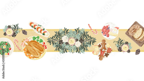 クリスマスの食事イラスト