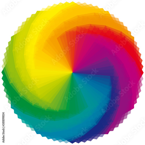 Mandala Cercle d'Energie aux Couleurs Arc en Ciel - Roue Multicolore
