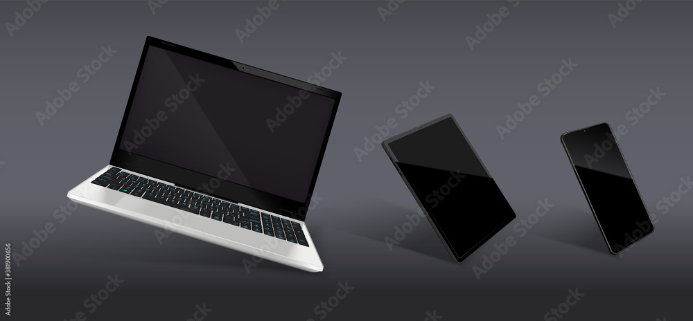 Laptop And Smartphone Realistic Composition Laptop And Smartphone Realistic Composition