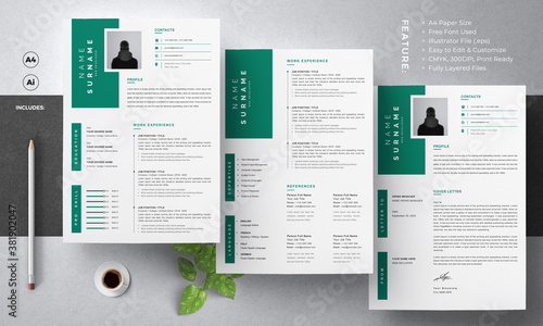 Resume Layout Set with Cover Letter