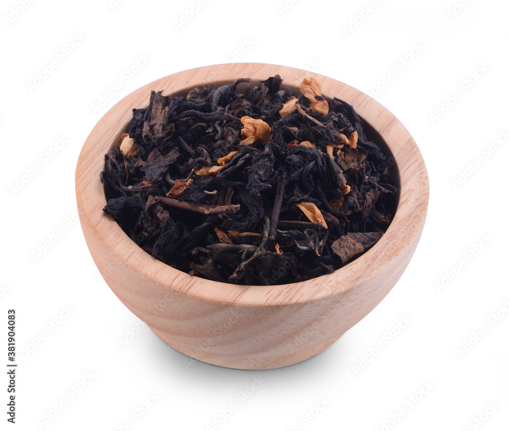 dry Jasmine tea on white background. dry Jasmine tea on white background.