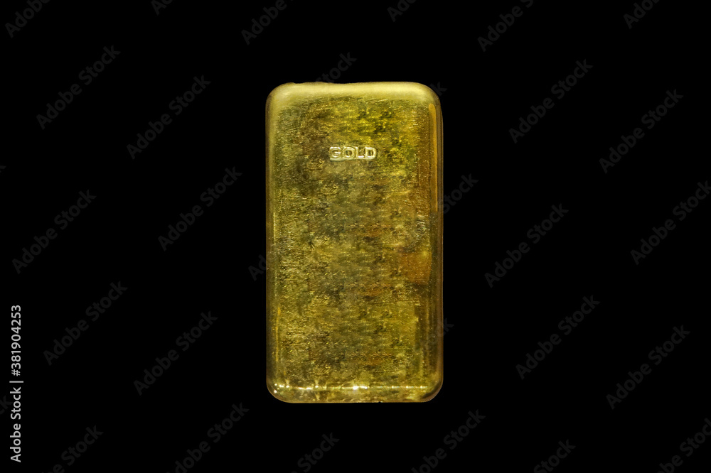 Gold bar bullion ingot cut out and isolated on a black background stock photo Image Gold bar bullion ingot cut out and isolated on a black background stock photo Image