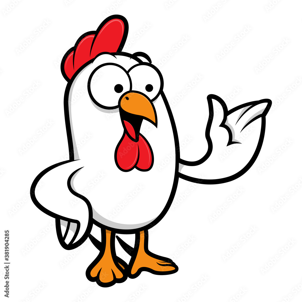 Funny Rooster cartoon characters greetings, best for franchise culinary business mascot, sticker, or decoration for fast food menu, Vector