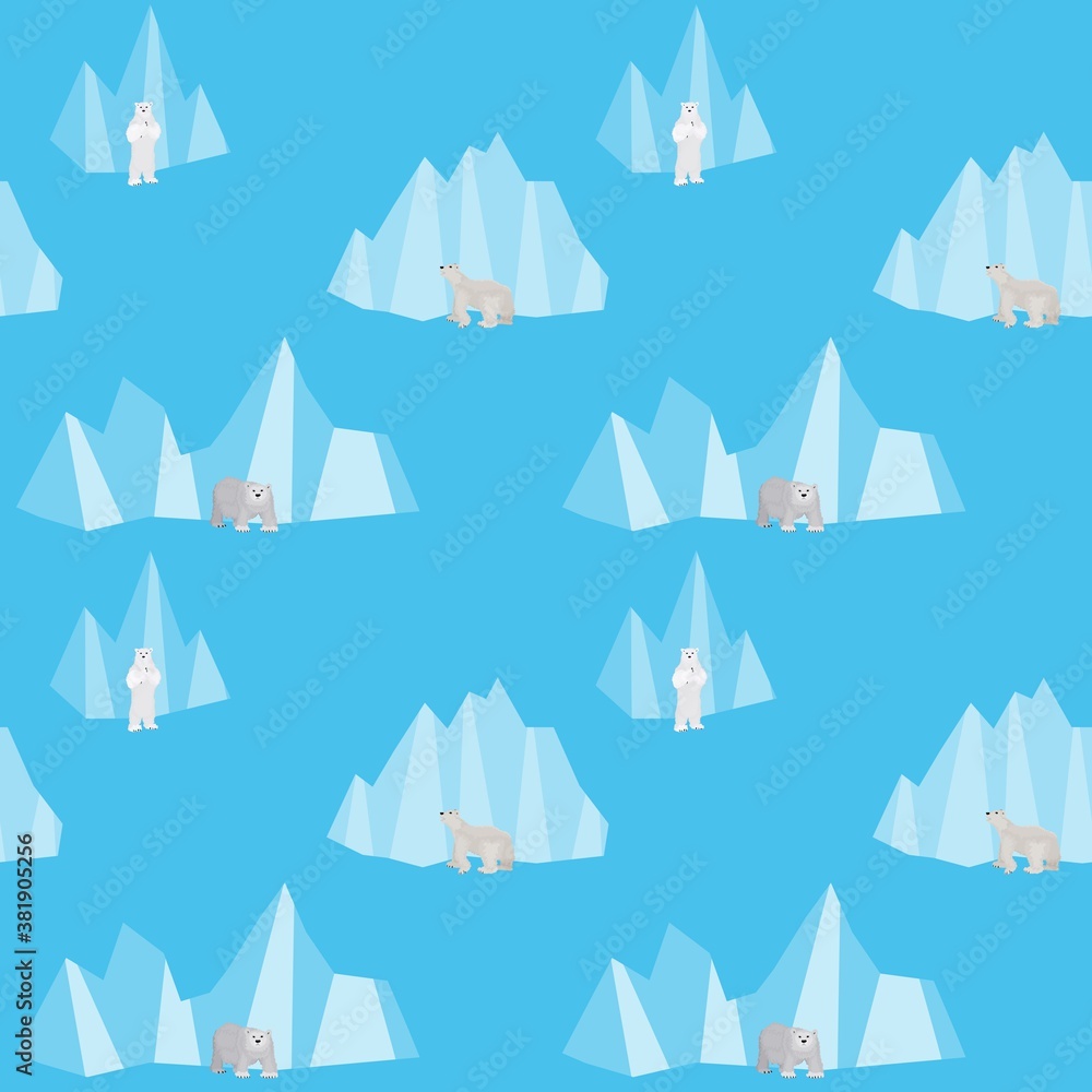 simple seamless pattern with bears at the north simple seamless pattern with bears at the north