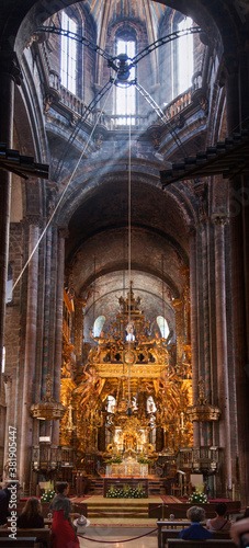 Santiago de Compostela  Galicia  Spain  interior of St. James cathedral 