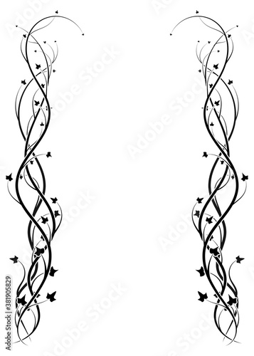 template with ivy frame for presentation. picture