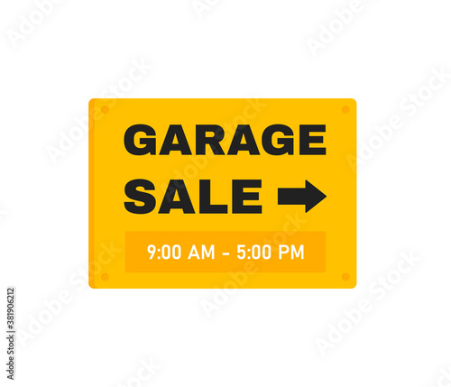Garage sale geometric banner design. Signs board for sale, promotion and advensering. Vector illustration