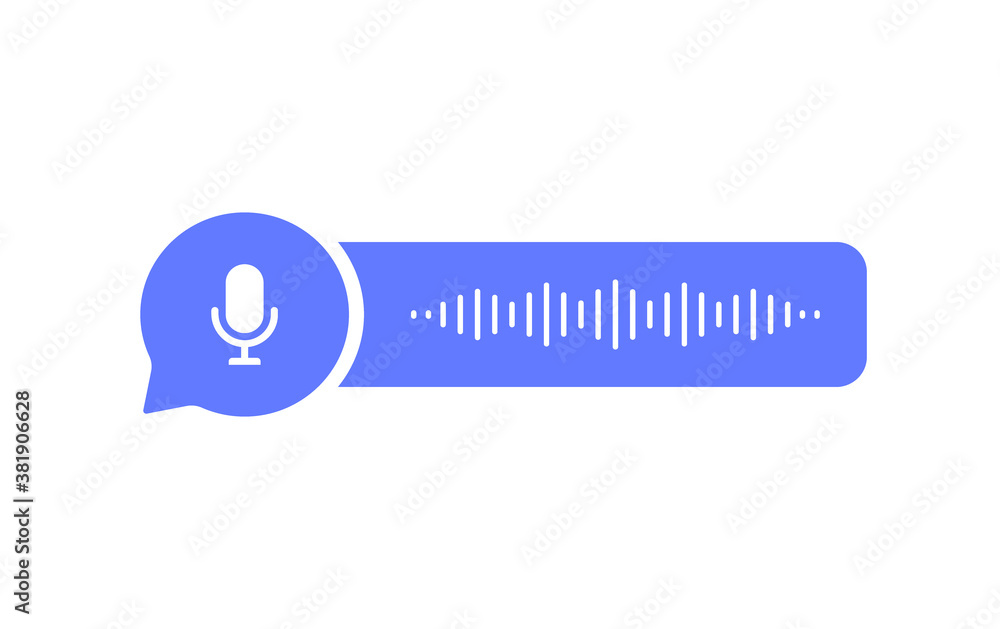 Voice messages bubble icon with sound wave and microphone. Voice messaging correspondence. Modern flat style vector illustration Voice messages bubble icon with sound wave and microphone. Voice messaging correspondence. Modern flat style vector illustration