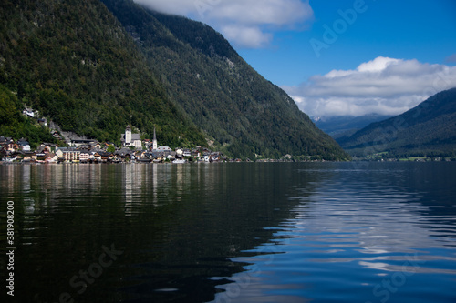 The small town of Hallstatt is located directly on the lake when the weather is nice and some clouds