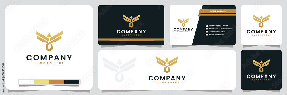 eagle wings , elegant , luxury ,golden color, logo design inspiration