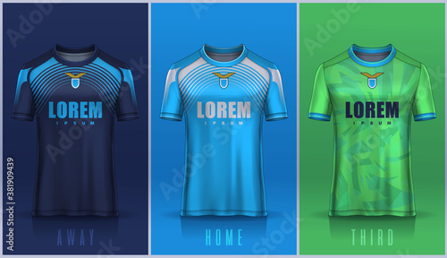 t-shirt sport design template, Soccer jersey mockup for football club. 