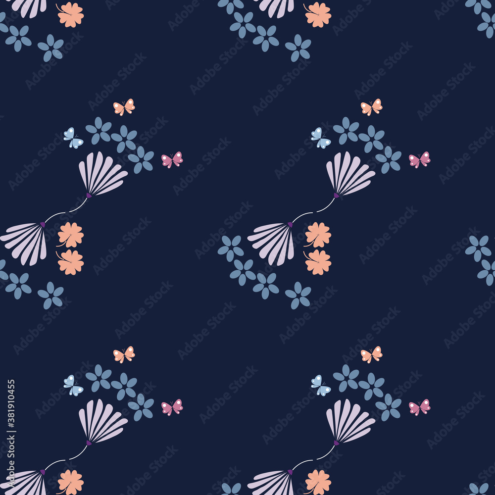 Fototapeta premium Ditsy floral seamless pattern vector design