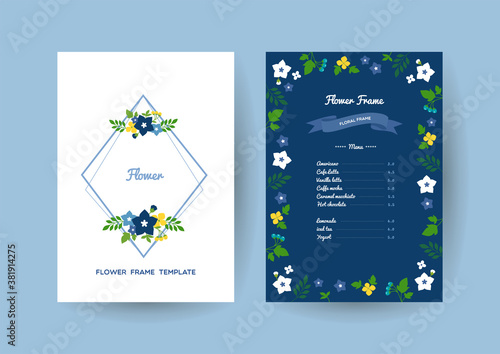 파란 꽃 A4 템플릿