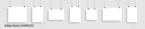 Poster collection. Poster mockup. White Poster Mockup. Vector illustration