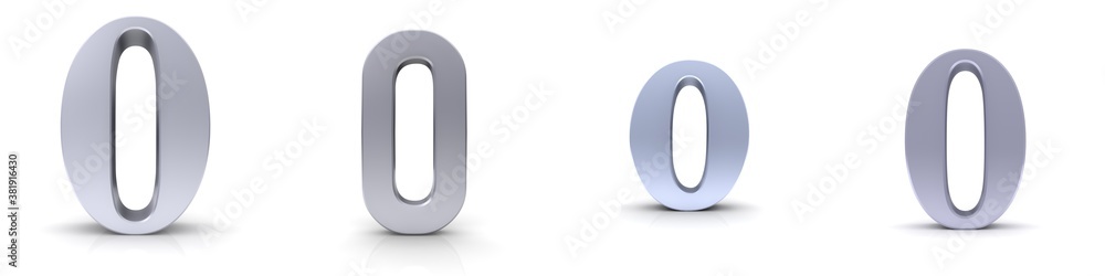 0 zero number 3d sign silver numerals isolated on white background 0 zero number 3d sign silver numerals isolated on white background