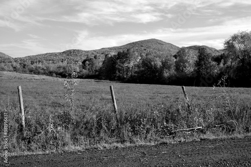 Fall landscape eastern townships Bromont Quebec province Canada