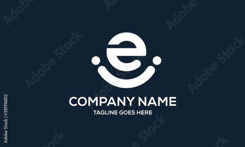 Letter E With Smile Vector Logo Design Inspirations