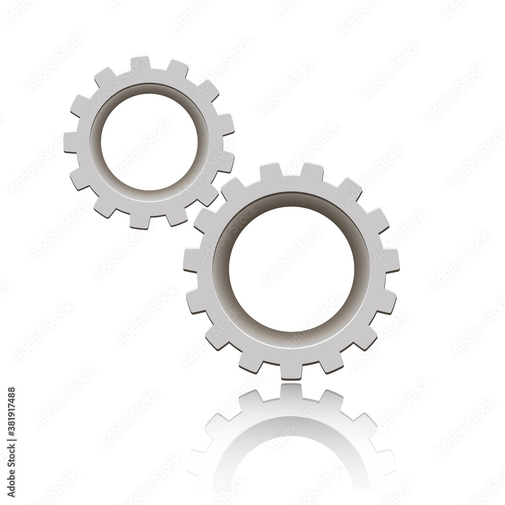 Gears with reflection. Vector icon. Mechanical gear. The image of the gear. Cogwheel gear Gears with reflection. Vector icon. Mechanical gear. The image of the gear. Cogwheel gear
