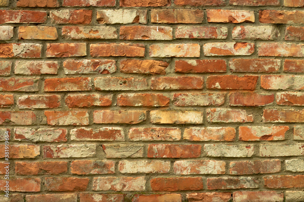 Grunge red brick wall background horizontal. Old brick wall or fence. Grunge red brick wall background horizontal. Old brick wall or fence.