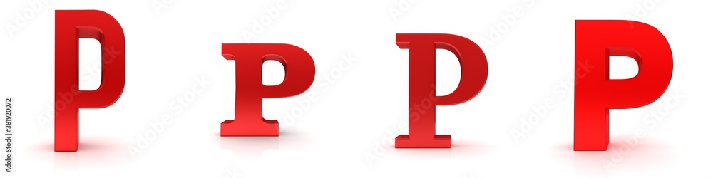 P letter red 3d P letter red 3d