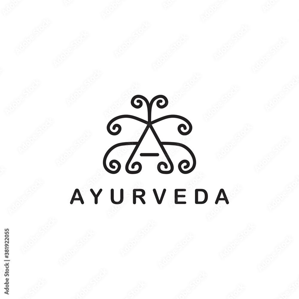 Ayurveda Logo letter A Ayurveda Logo letter A