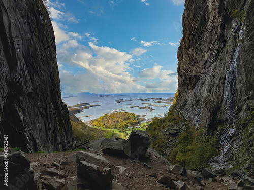 View from the the mountain Torghatten photo