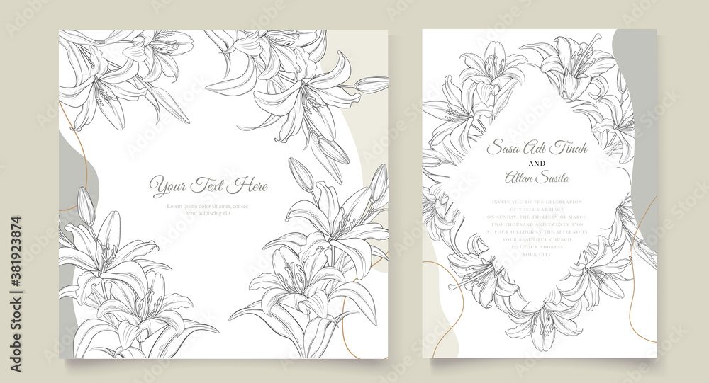 elegant hand drawn floral invitation card elegant hand drawn floral invitation card