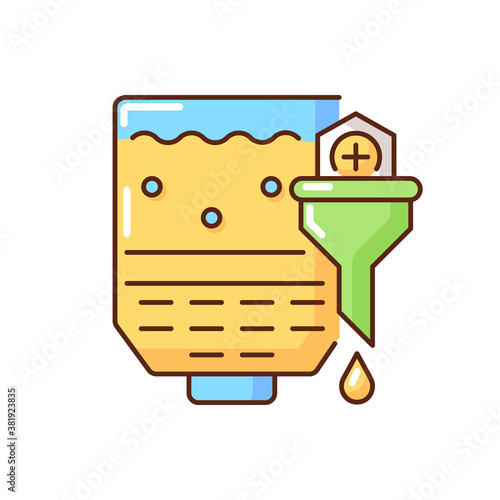 Mashing RGB color icon. Brewery production. Industrial appliance to produce beer and ale. Manufacturing process for alcohol. Distillery barrel for filtering. Isolated vector illustration
