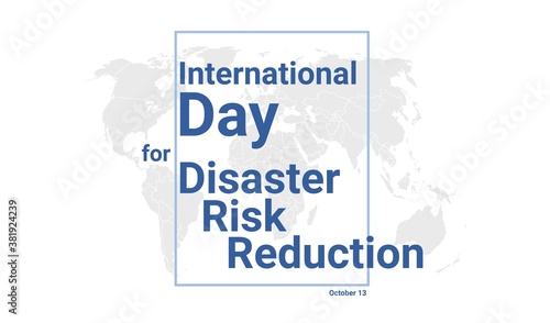 International Day for Disaster Risk Reduction holiday card. October 13 graphic poster