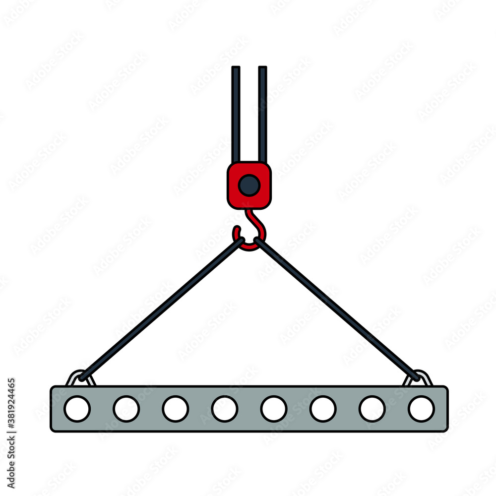 Icon Of Slab Hanged On Crane Hook Icon Of Slab Hanged On Crane Hook