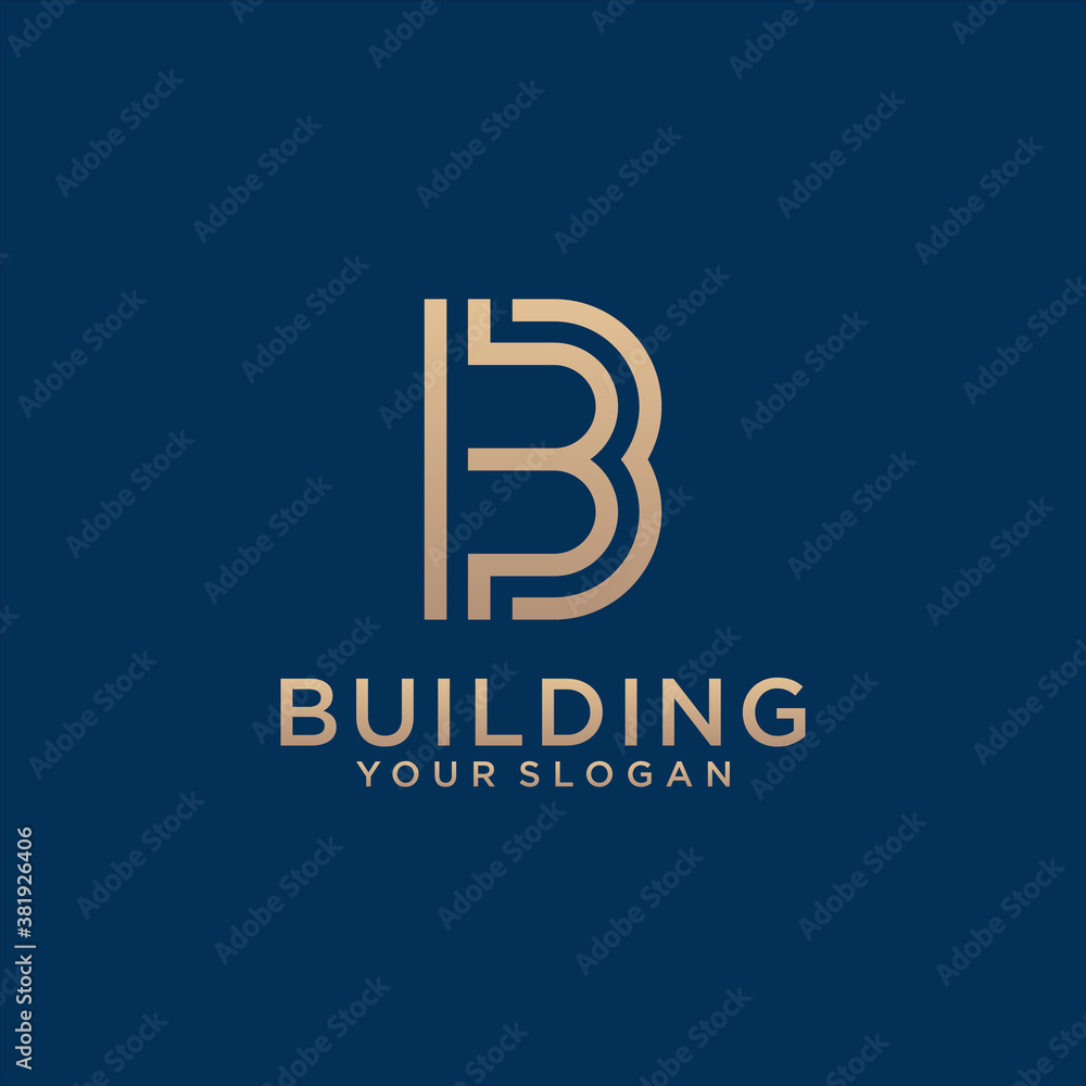 lettermark monogram letter b logo design template. lettermark monogram letter b logo design template.
